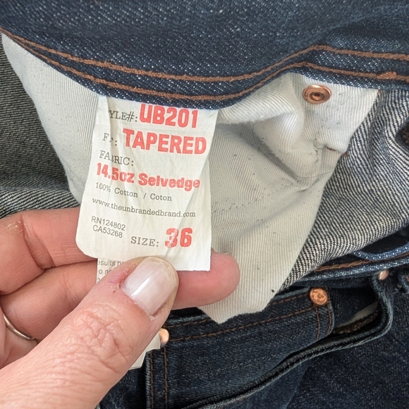 The Unbranded UB201 Tapered Fit - 14.5oz Indigo Selvedge Denim Size 36 Raw Denim - Picture 3 of 15